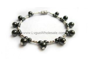 Magnet Clasp - 18cm Hematite Stone Beaded Bracelet